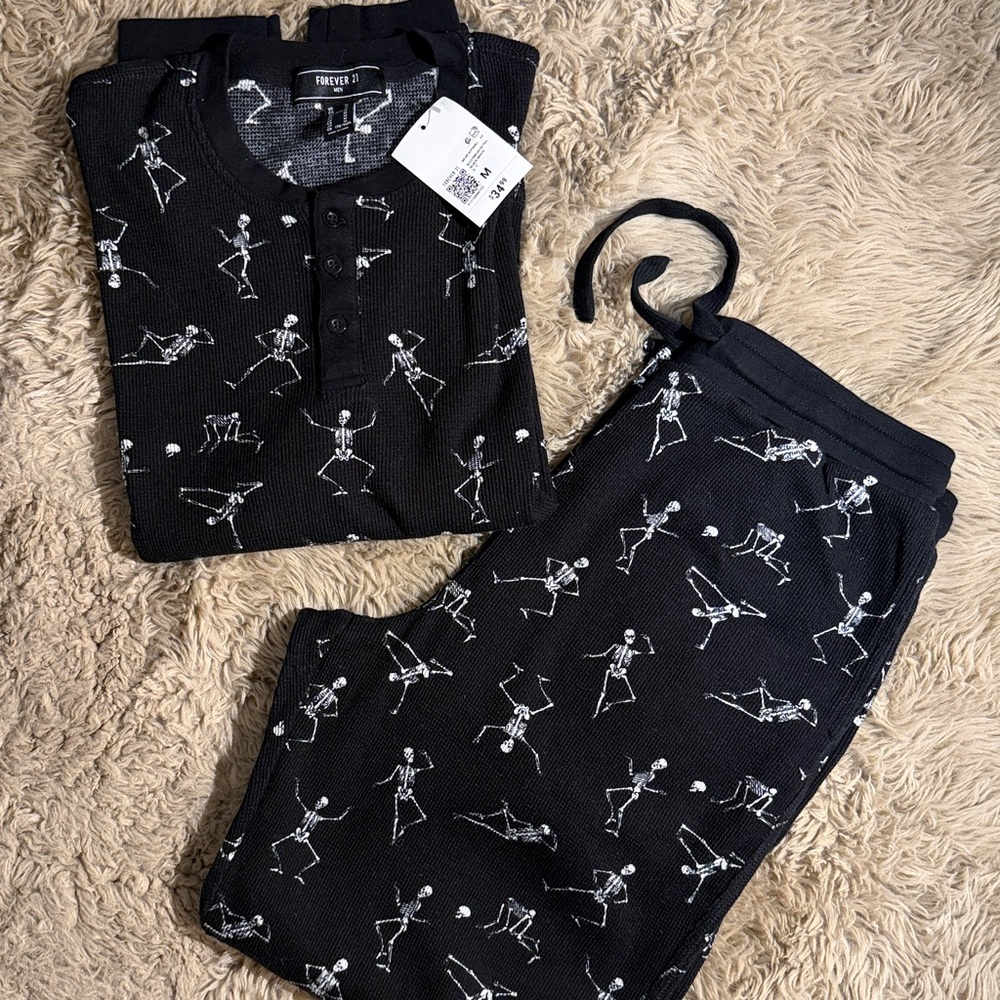 Waffle pjs set (top and bottoms)